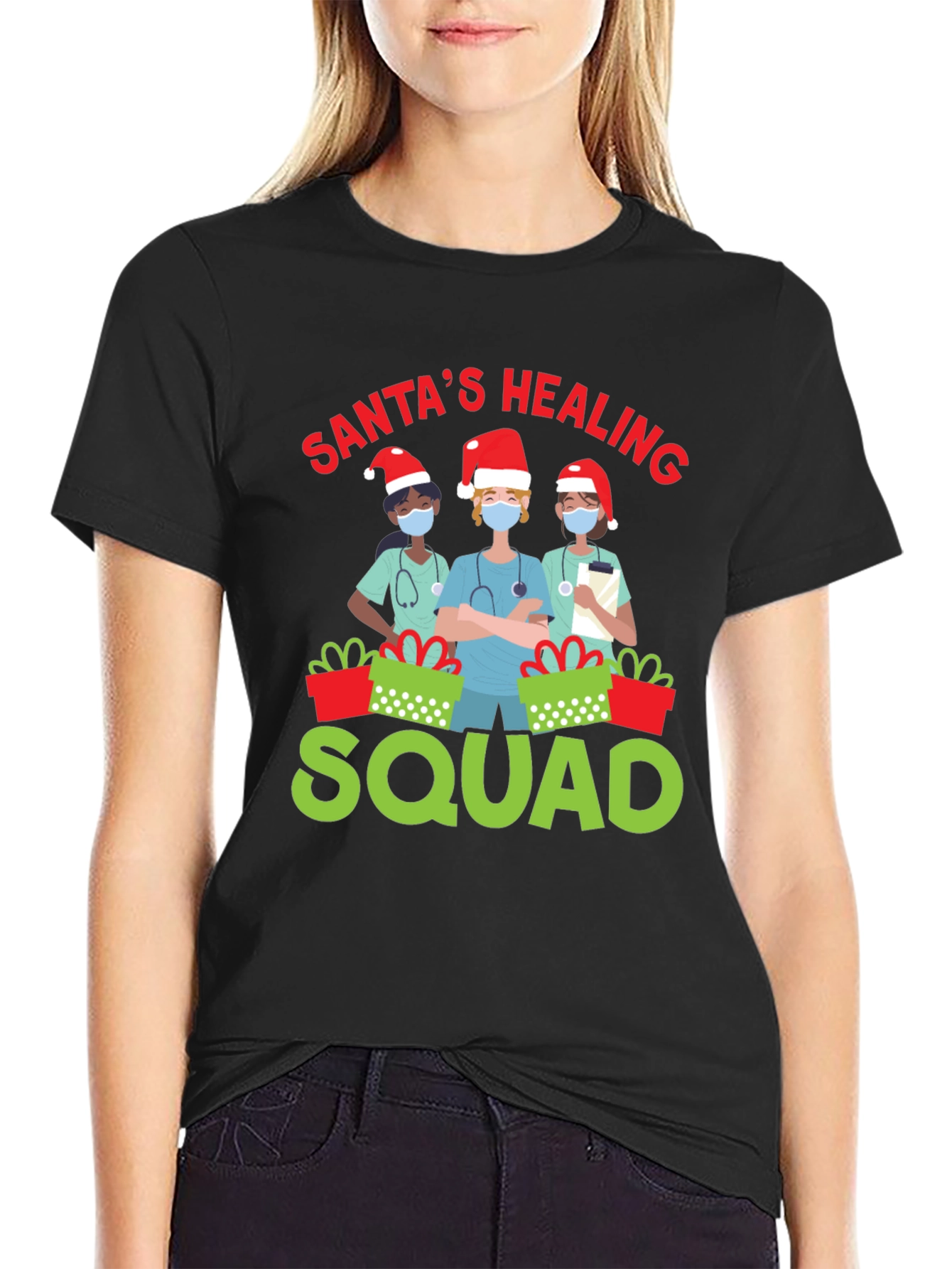 Santas Healing Squad T-Shirt - Christmas Nurse Tee