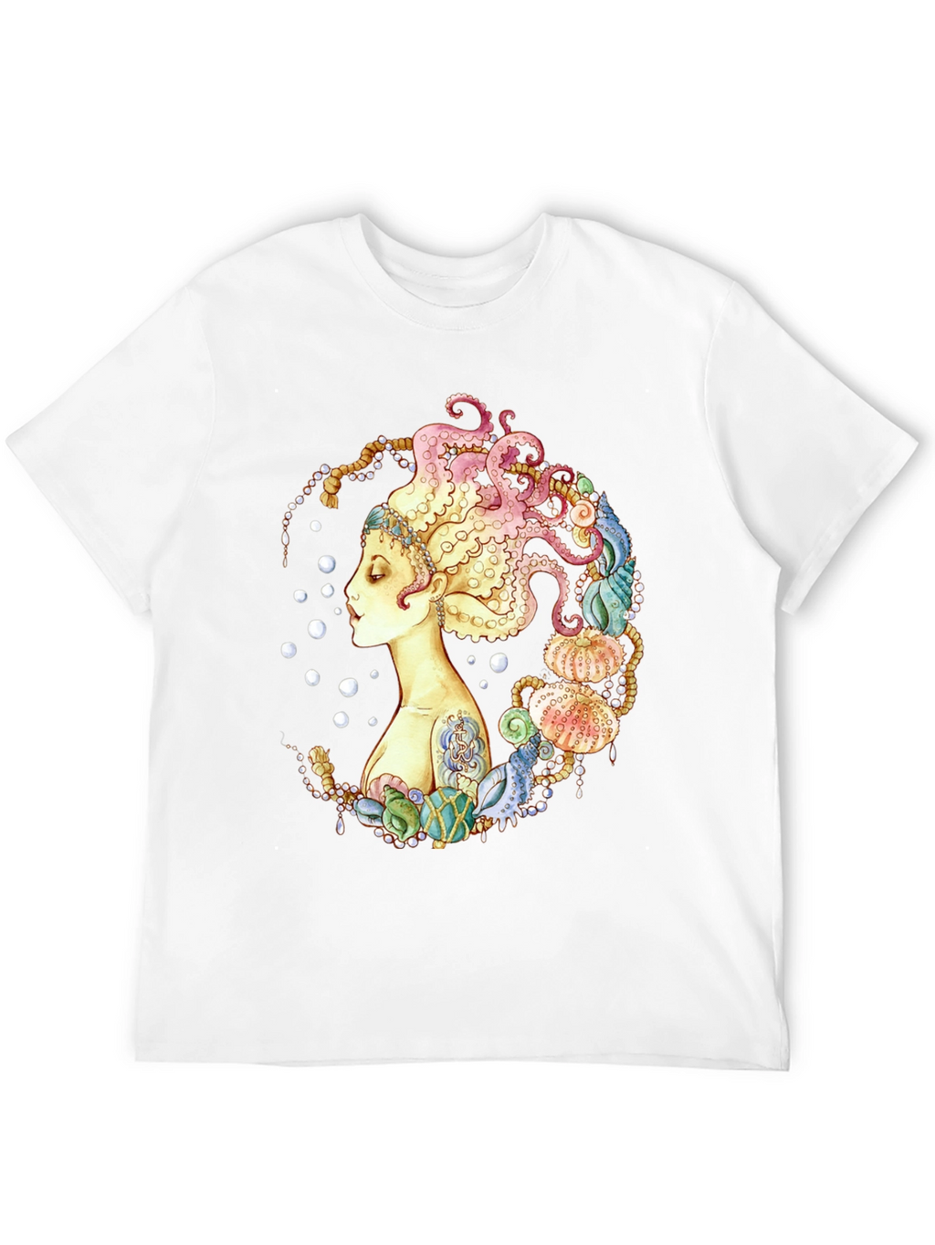 Octopus Mermaid Graphic Print T-Shirt