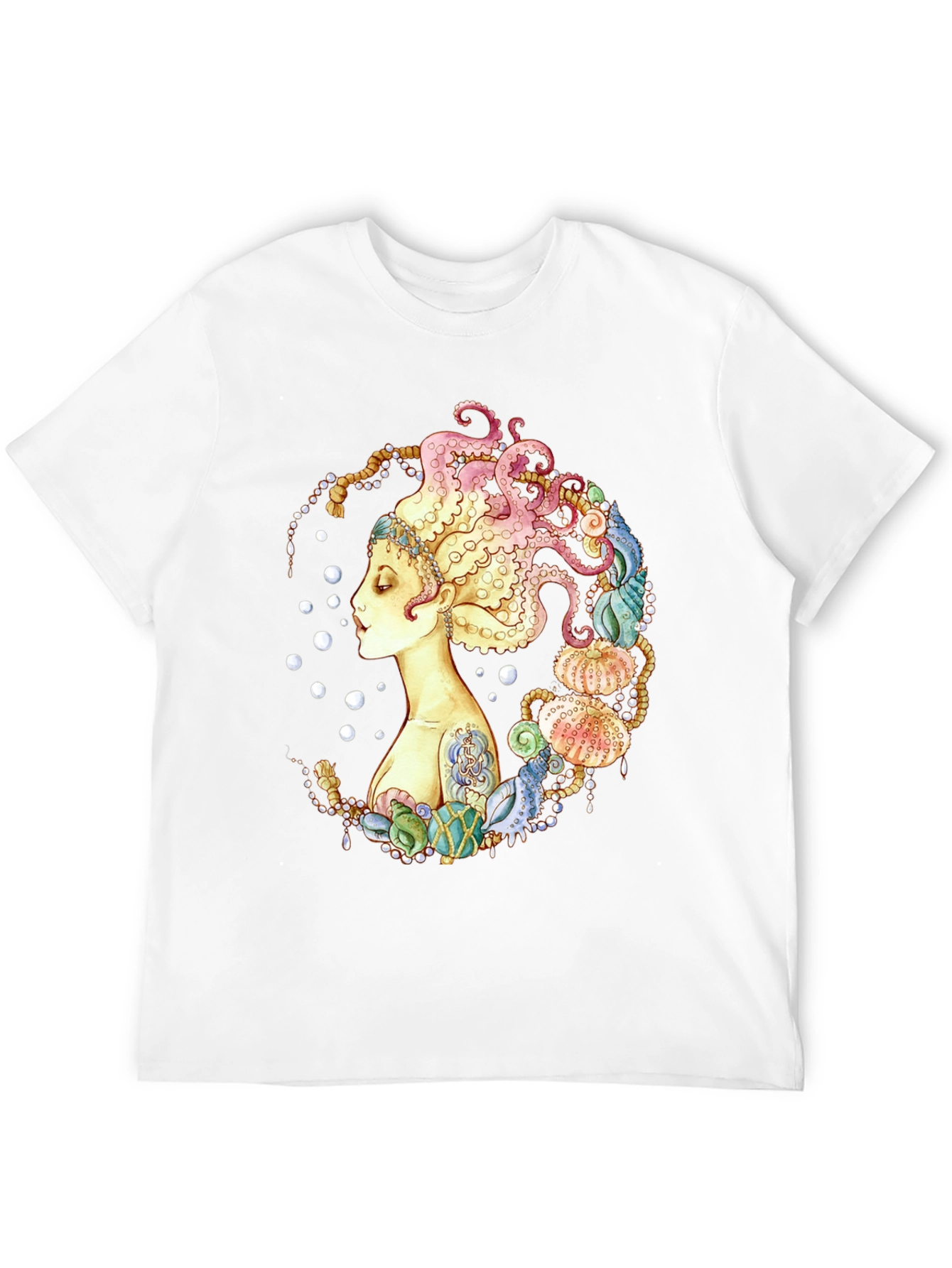 Octopus Mermaid Graphic Print T-Shirt
