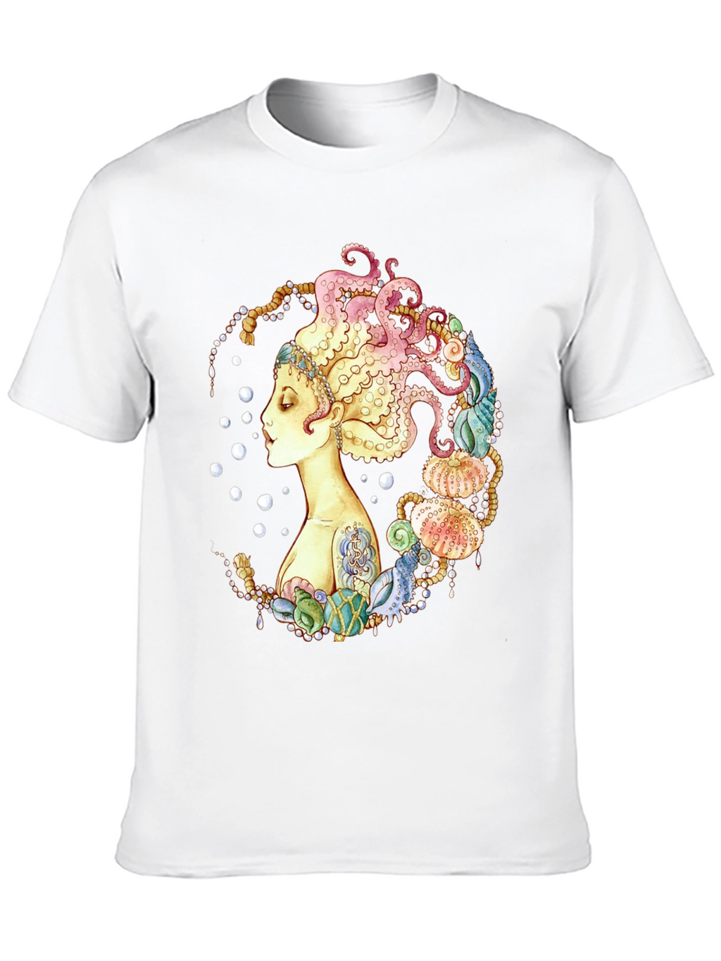 Octopus Mermaid Graphic Print T-Shirt