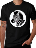 Zebra Graphic T-Shirt - Black Cotton Blend Tee