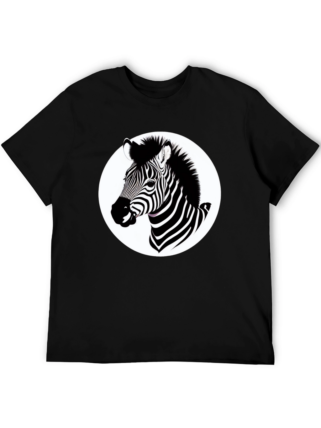 Zebra Graphic T-Shirt - Black Cotton Blend Tee