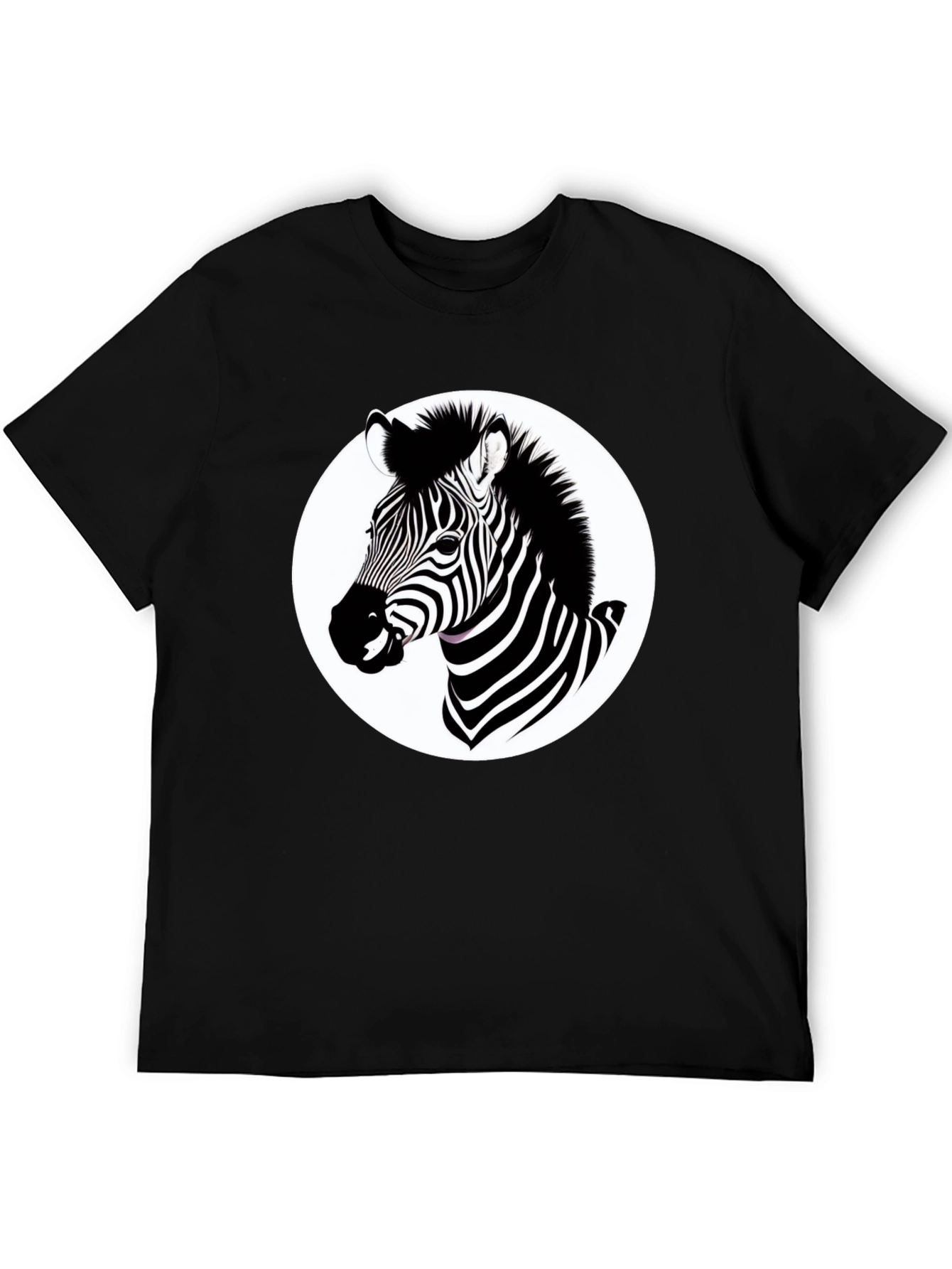 Zebra Graphic T-Shirt - Black Cotton Blend Tee
