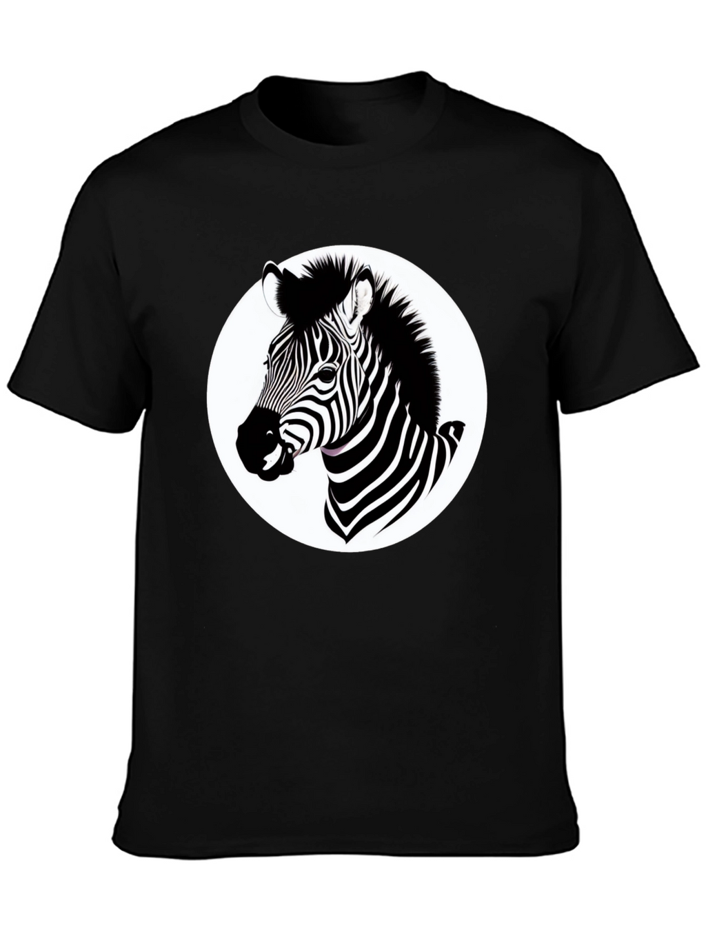 Zebra Graphic T-Shirt - Black Cotton Blend Tee