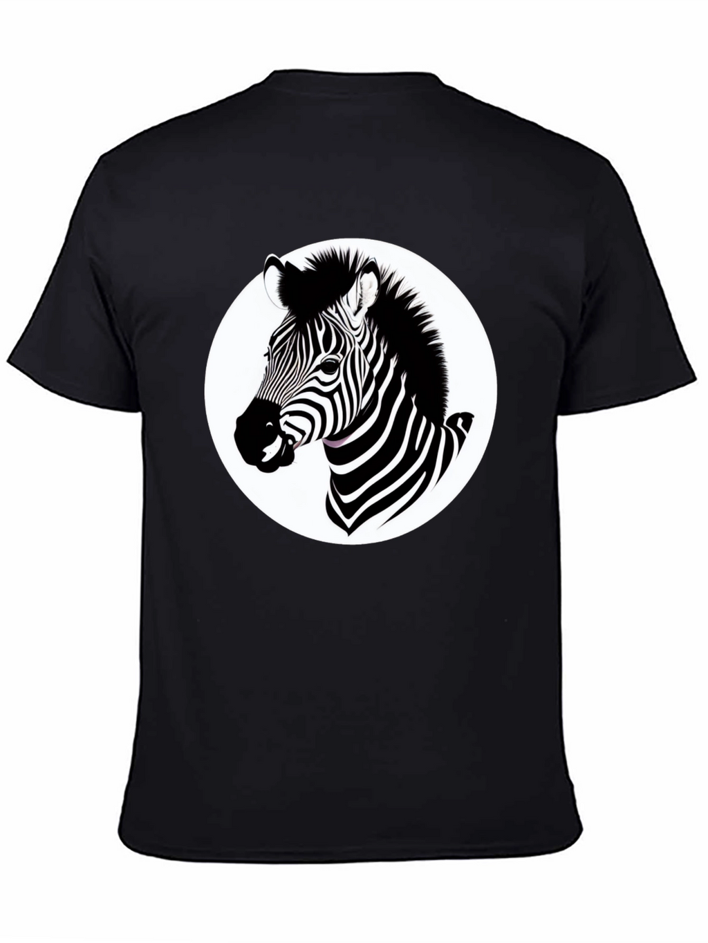 Zebra Graphic T-Shirt - Black Cotton Blend Tee