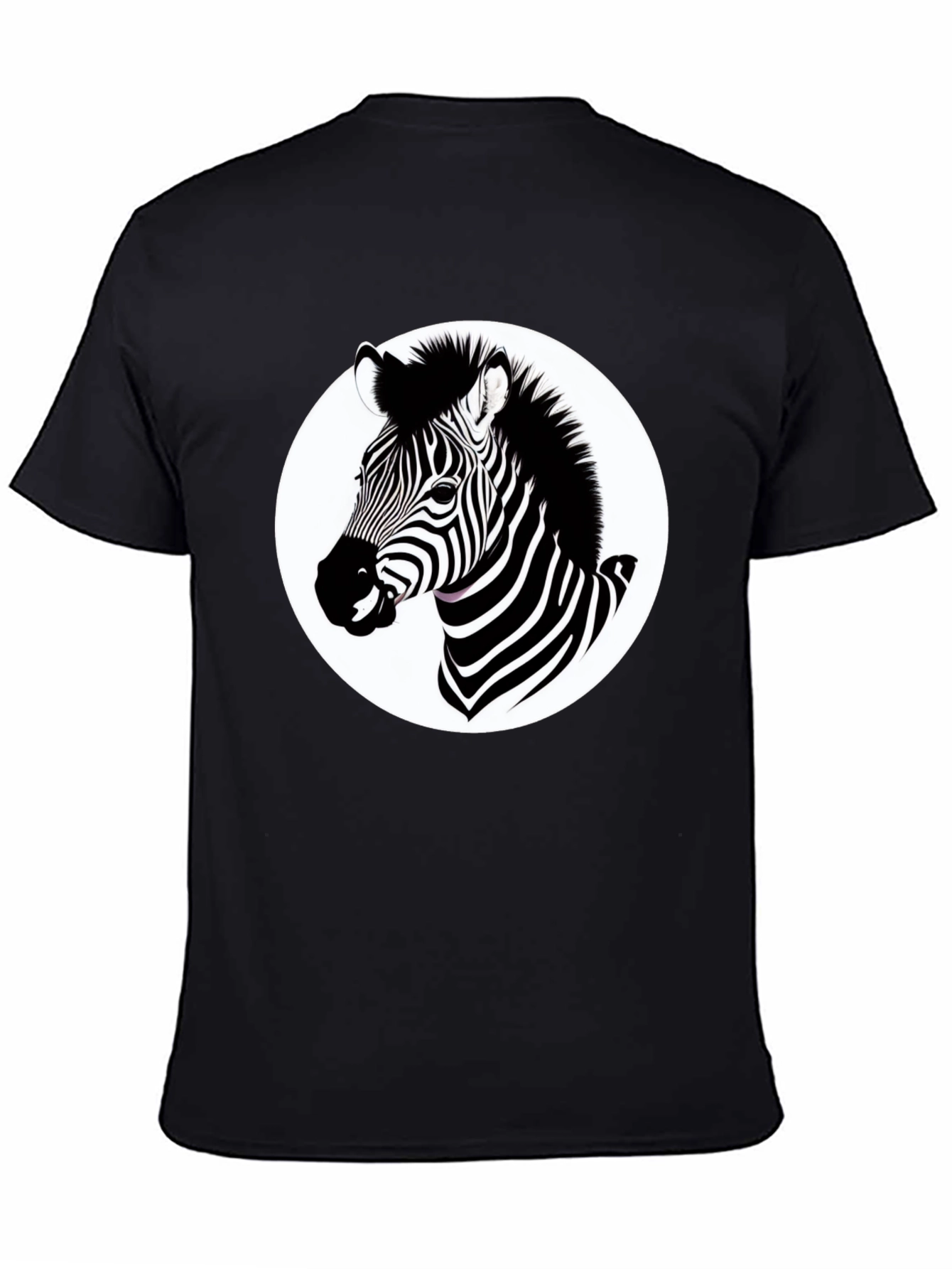 Zebra Graphic T-Shirt - Black Cotton Blend Tee