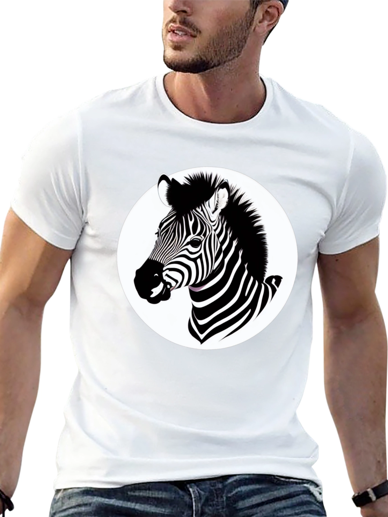 Zebra Graphic T-Shirt - Black Cotton Blend Tee