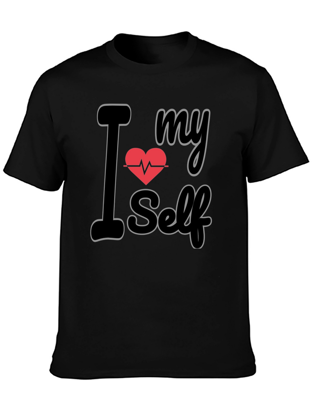 I Heart My Self Black Graphic Tee