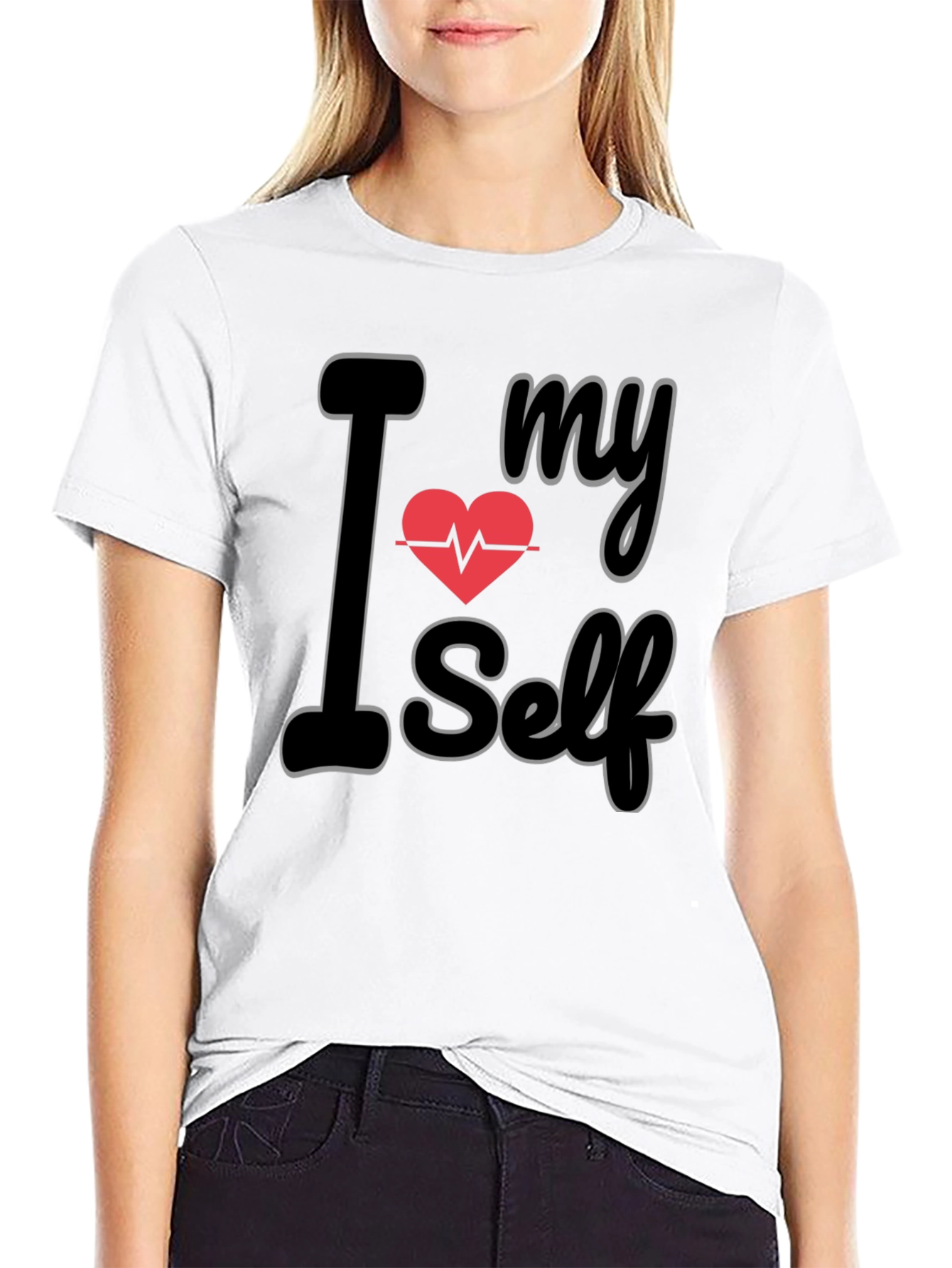I Heart My Self Black Graphic Tee