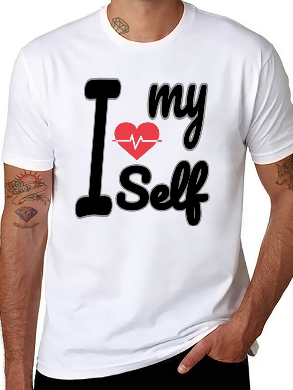 I Heart My Self Black Graphic Tee