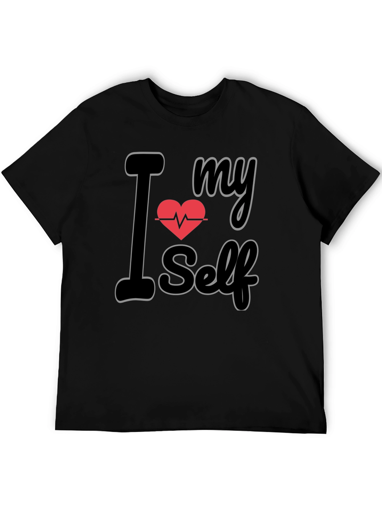 I Heart My Self Black Graphic Tee