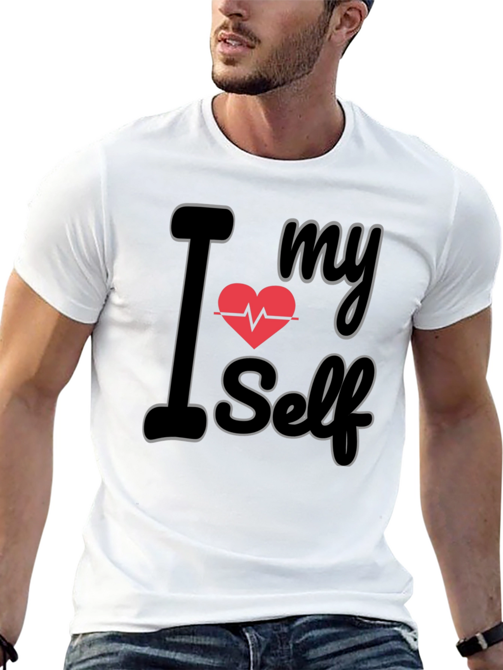 I Heart My Self Black Graphic Tee