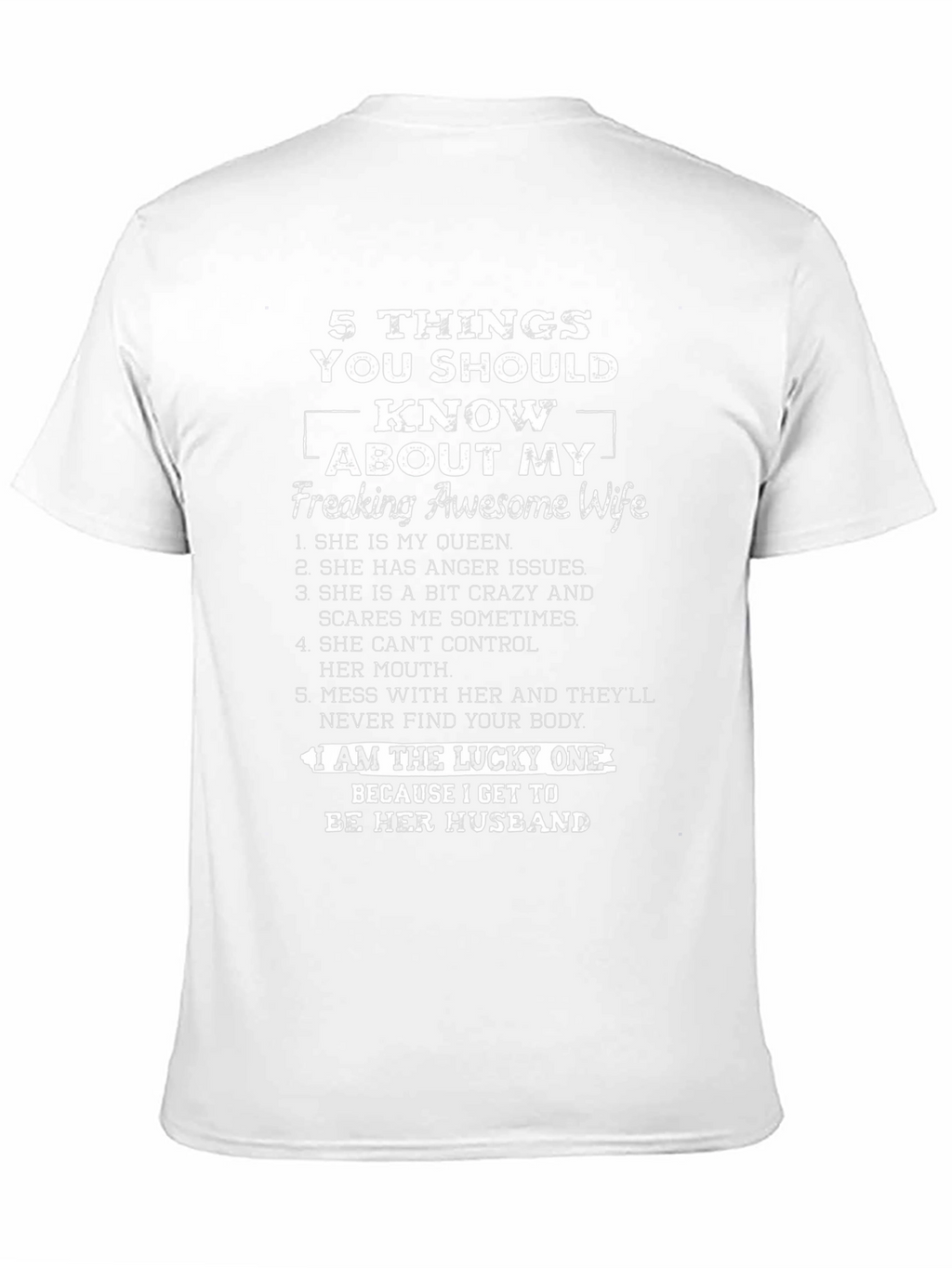 Funny Husband T-Shirt: 5 Things About My Wife