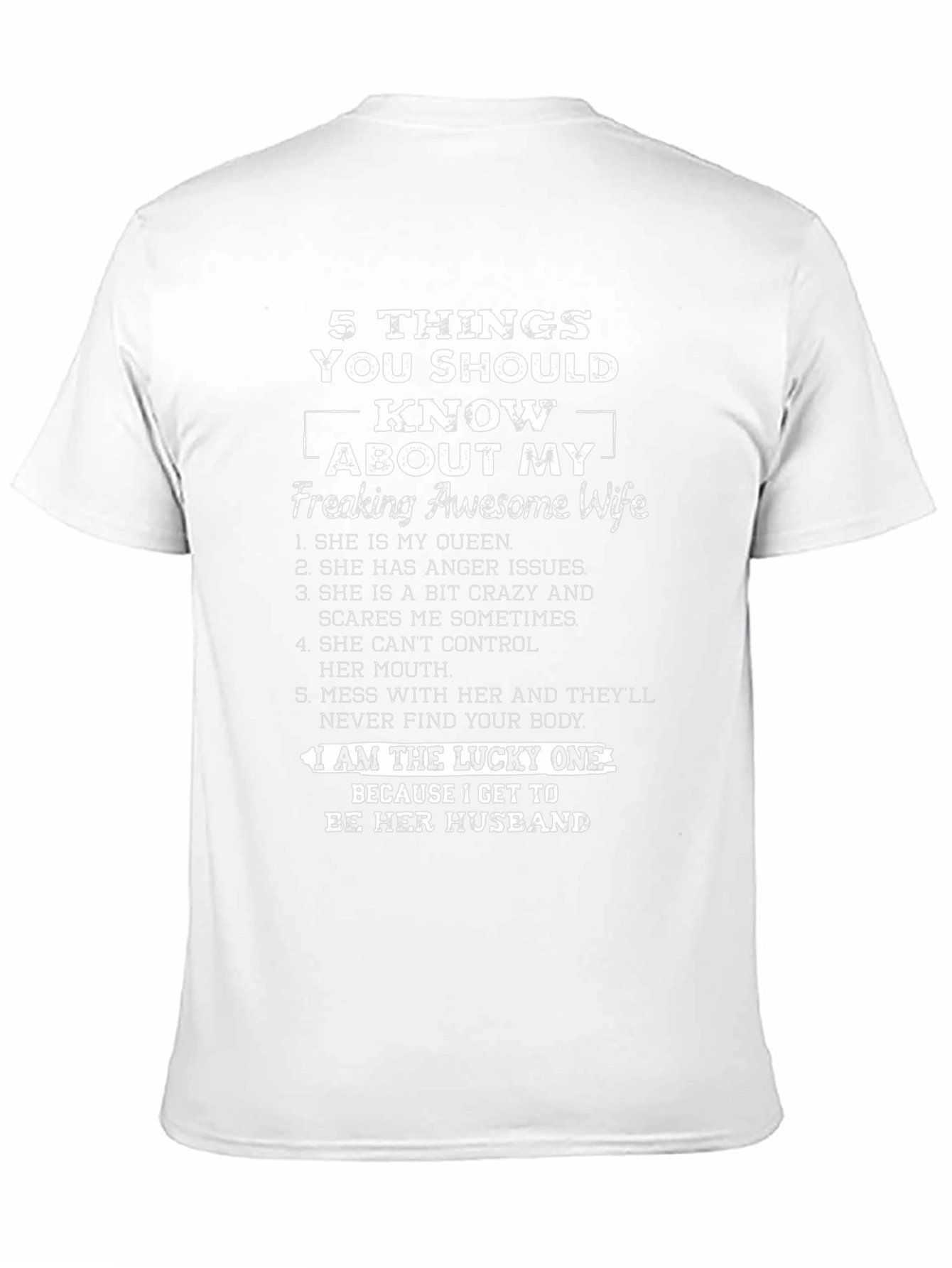 Funny Husband T-Shirt: 5 Things About My Wife