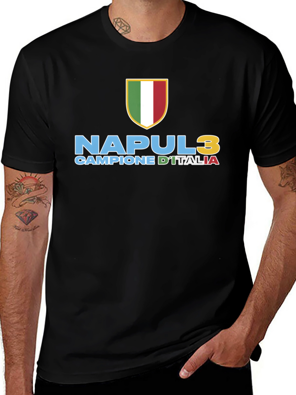 Napoli 3 Scudetto T-Shirt - Campione DItalia