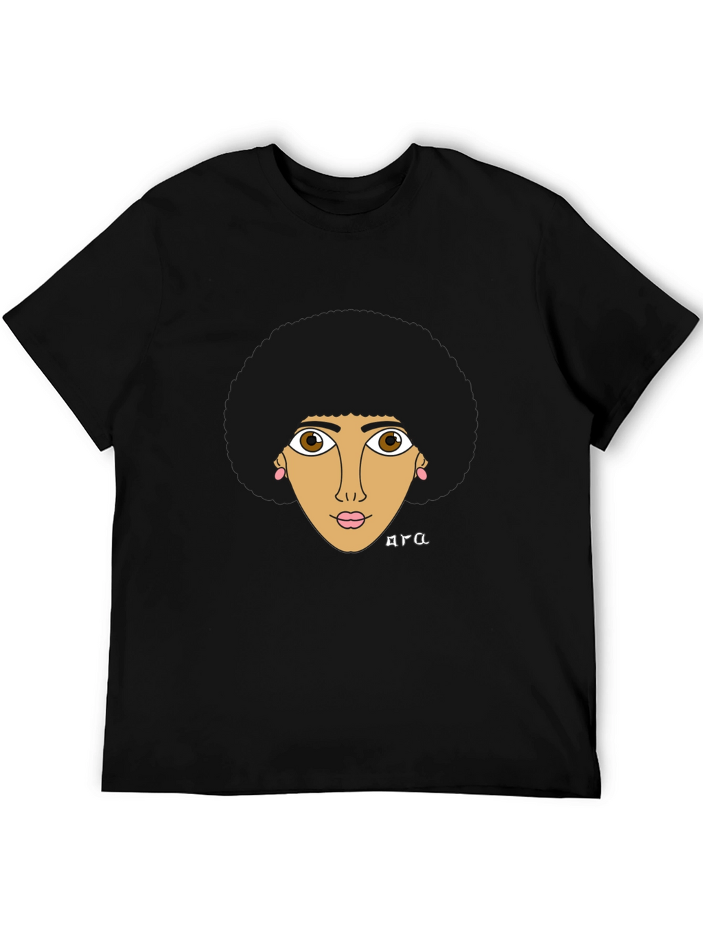 Afro Girl Graphic Tee - Stylish Black T-Shirt