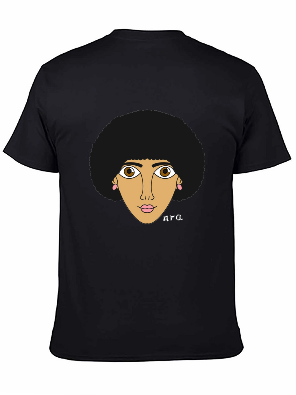 Afro Girl Graphic Tee - Stylish Black T-Shirt