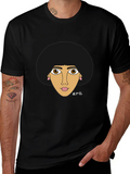 Afro Girl Graphic Tee - Stylish Black T-Shirt