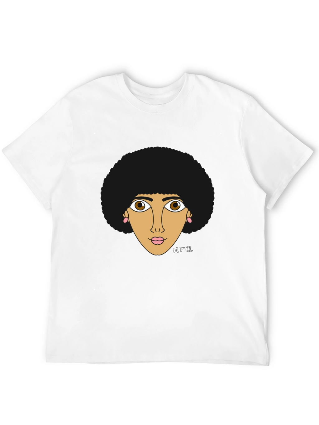 Afro Girl Graphic Tee - Stylish Black T-Shirt