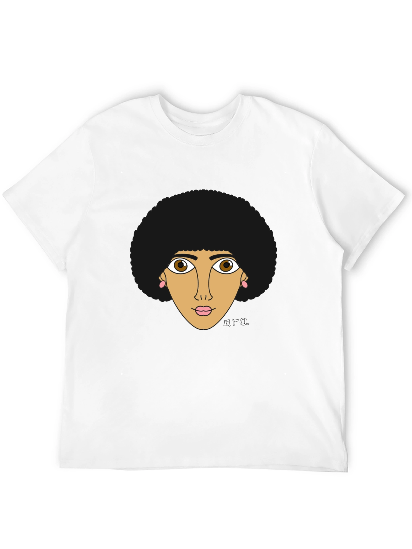 Afro Girl Graphic Tee - Stylish Black T-Shirt
