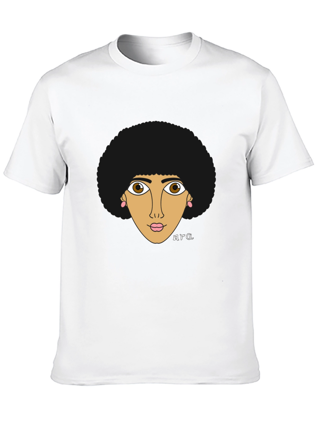 Afro Girl Graphic Tee - Stylish Black T-Shirt