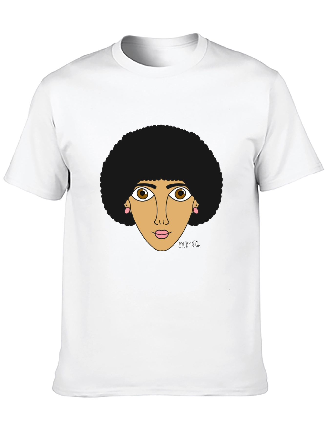 Afro Girl Graphic Tee - Stylish Black T-Shirt