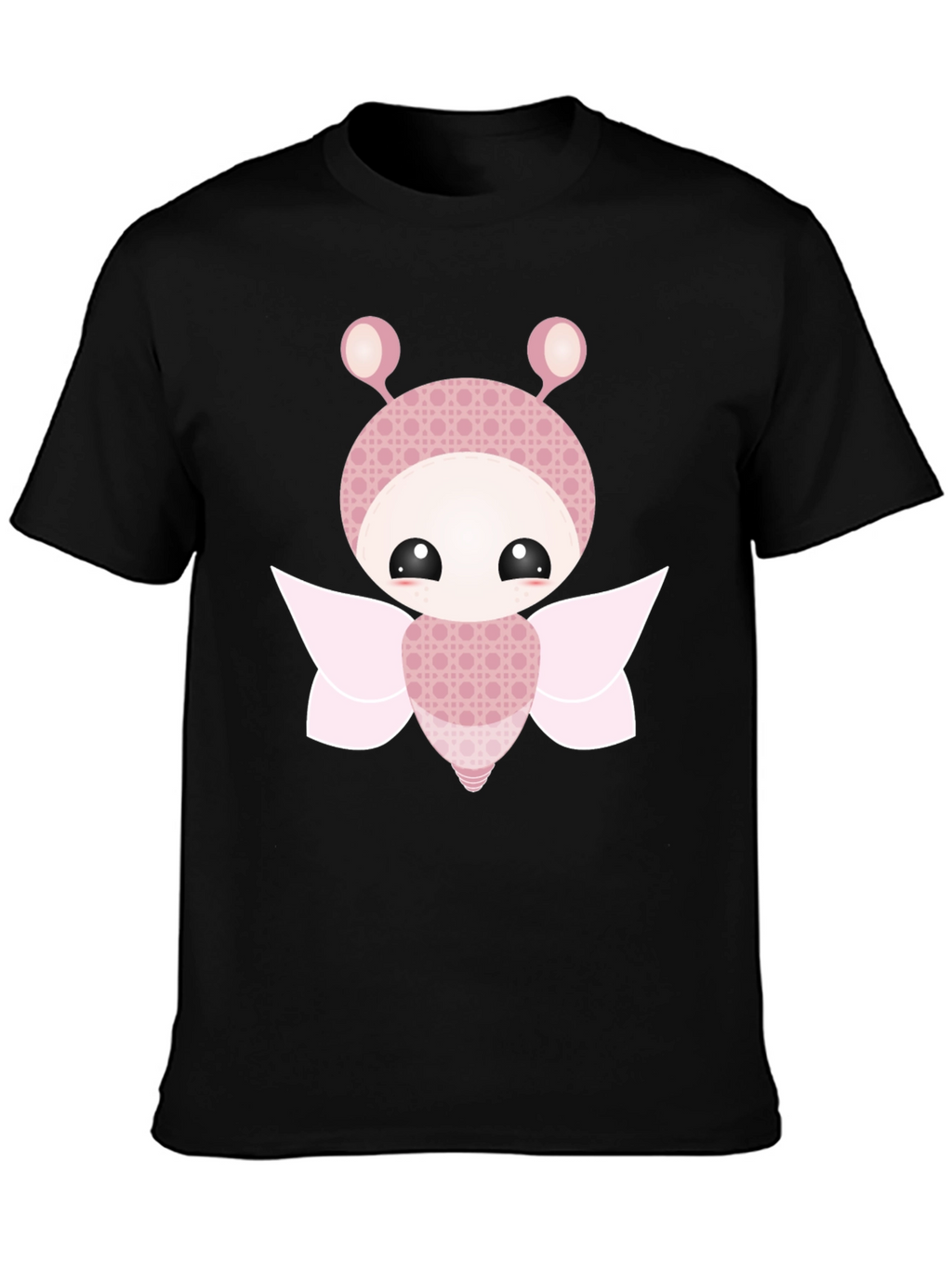 Cute Cartoon Butterfly Graphic Black T-Shirt