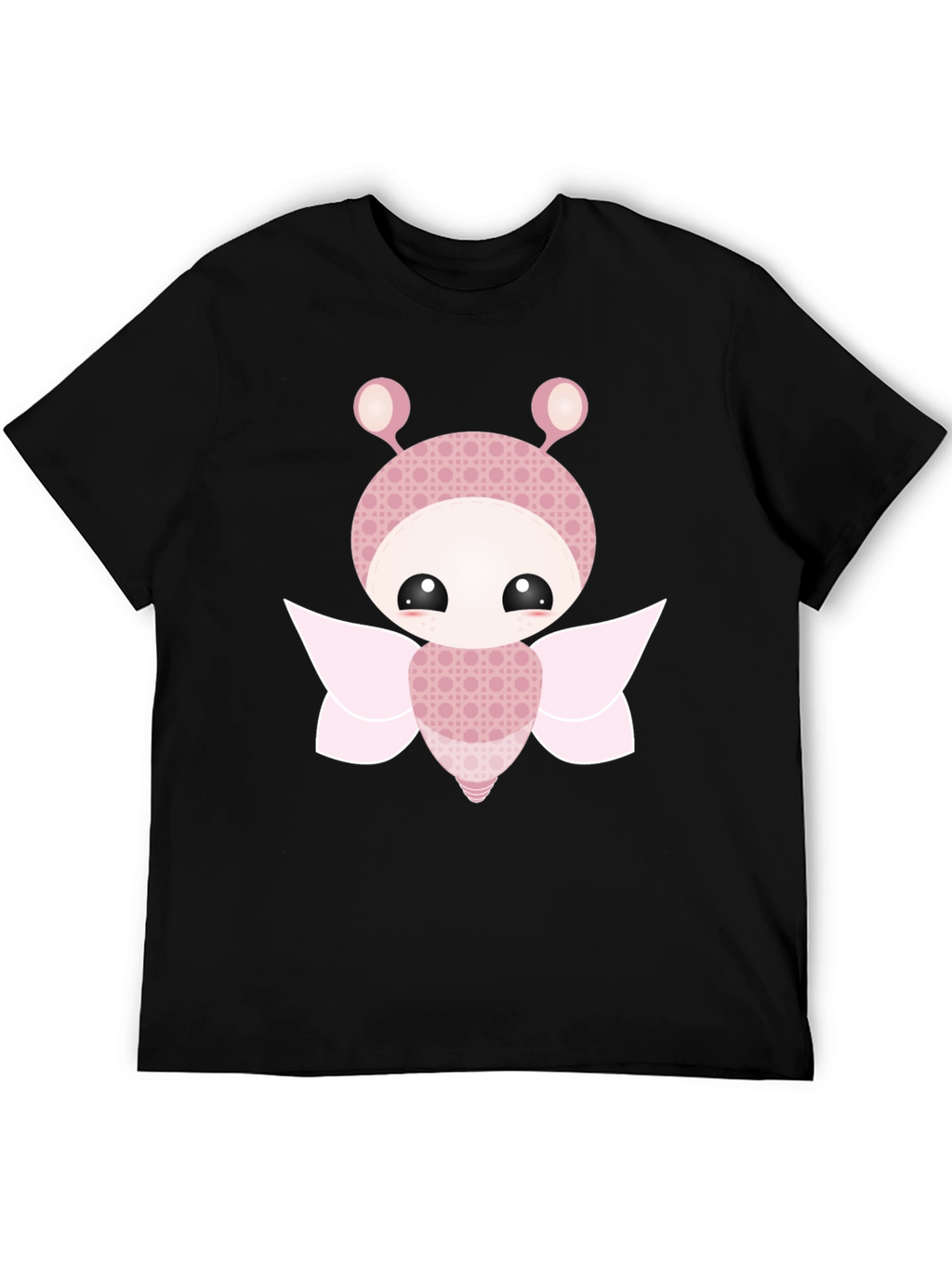 Cute Cartoon Butterfly Graphic Black T-Shirt