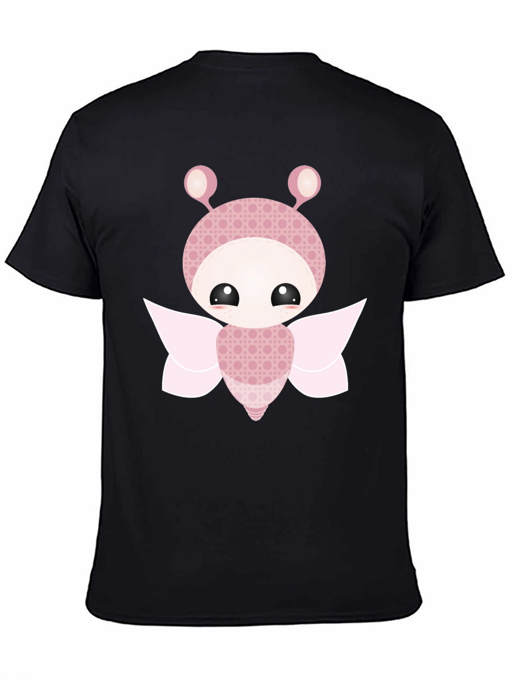 Cute Cartoon Butterfly Graphic Black T-Shirt