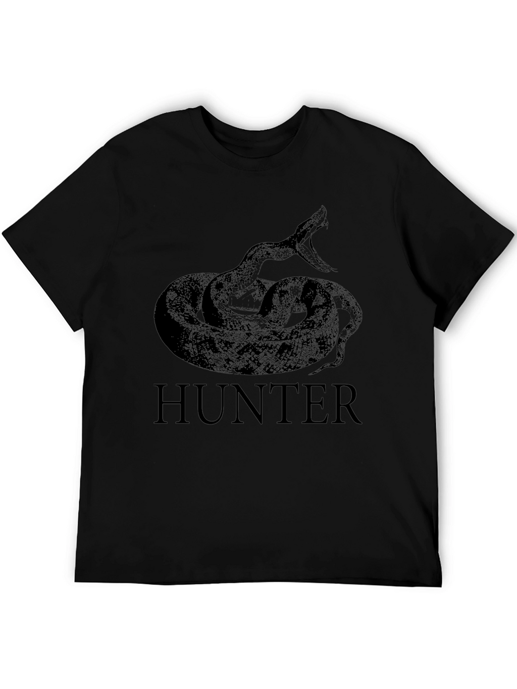 Mens Black HUNTER Snake Graphic T-Shirt