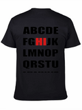 Alphabet T-Shirt: Black Tee with Bold Letter Design