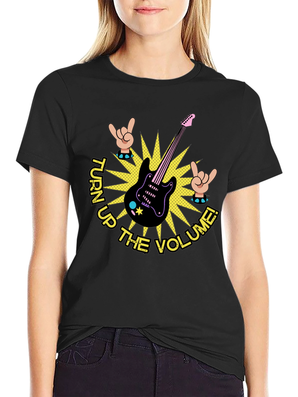 Turn Up the Volume Graphic Tee - Rock On!