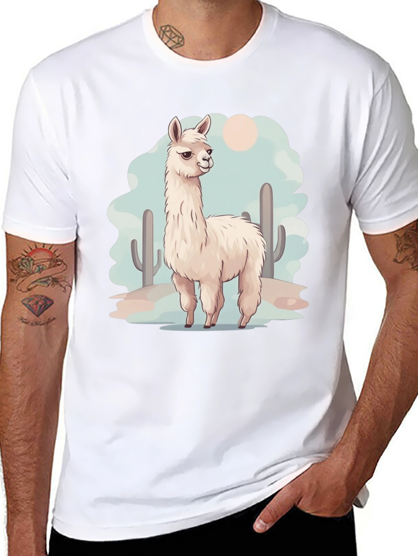 Llama Desert Graphic Tee - Cool & Casual