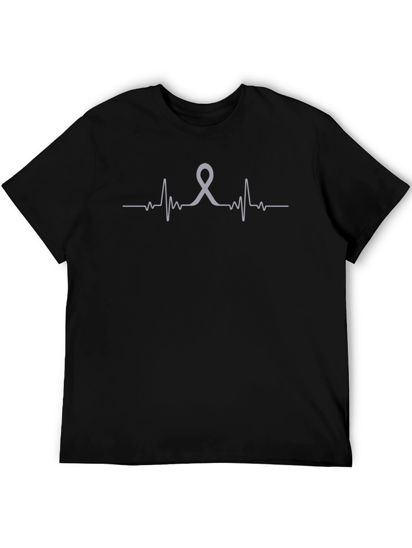 Awareness Ribbon Heartbeat Graphic Tee - Soft Cotton Casual