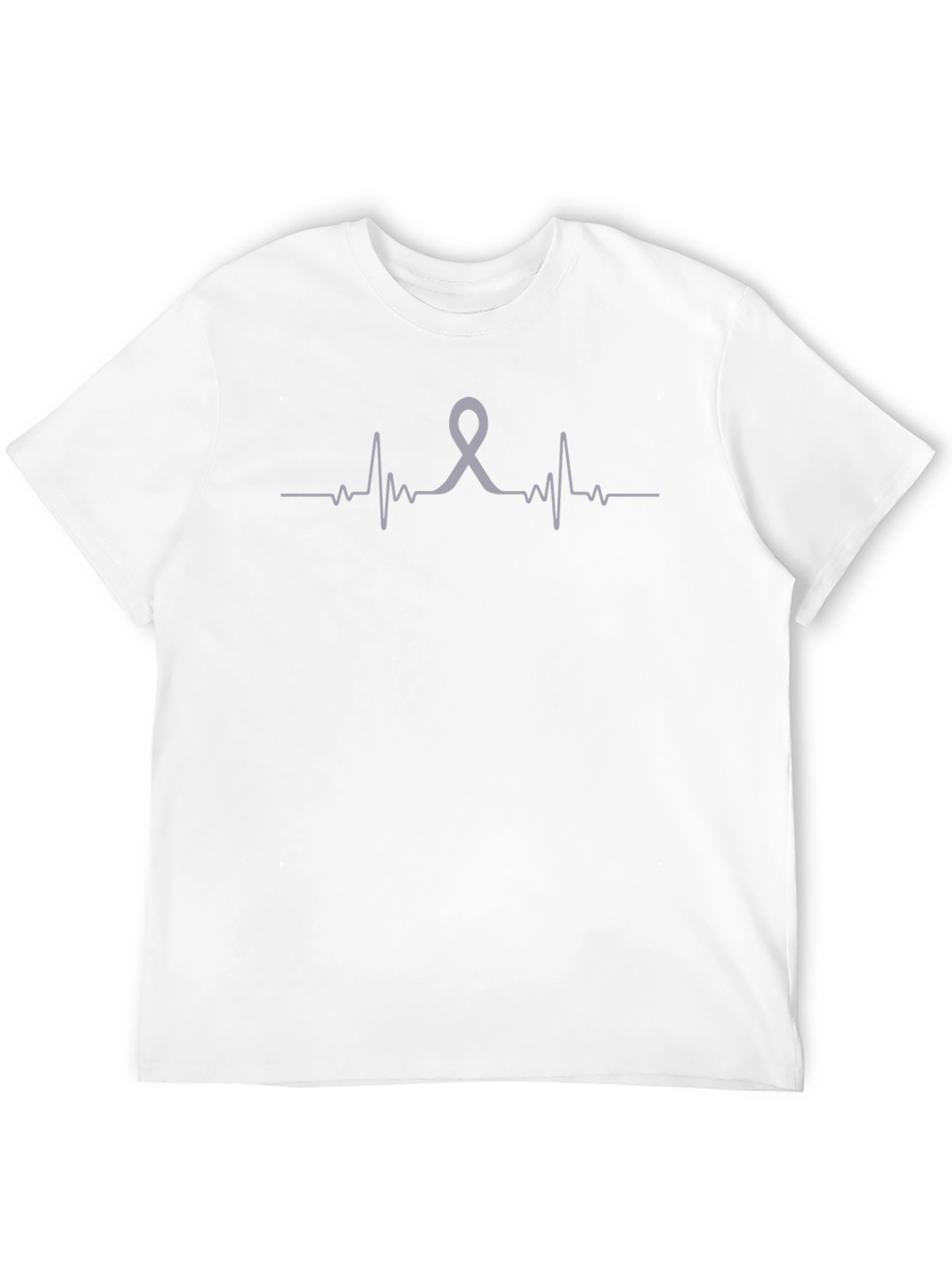 Awareness Ribbon Heartbeat Graphic Tee - Soft Cotton Casual
