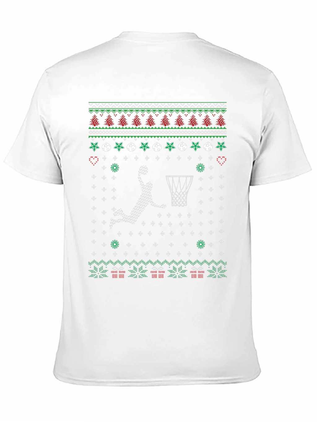 Festive Basketball Ugly Christmas T-Shirt
