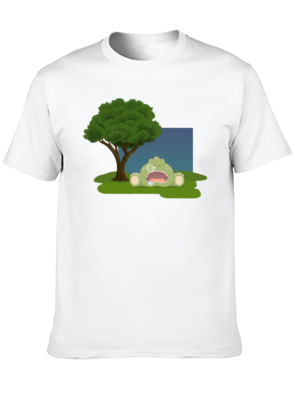 Cartoon Monster Sleeping Under Tree T-Shirt