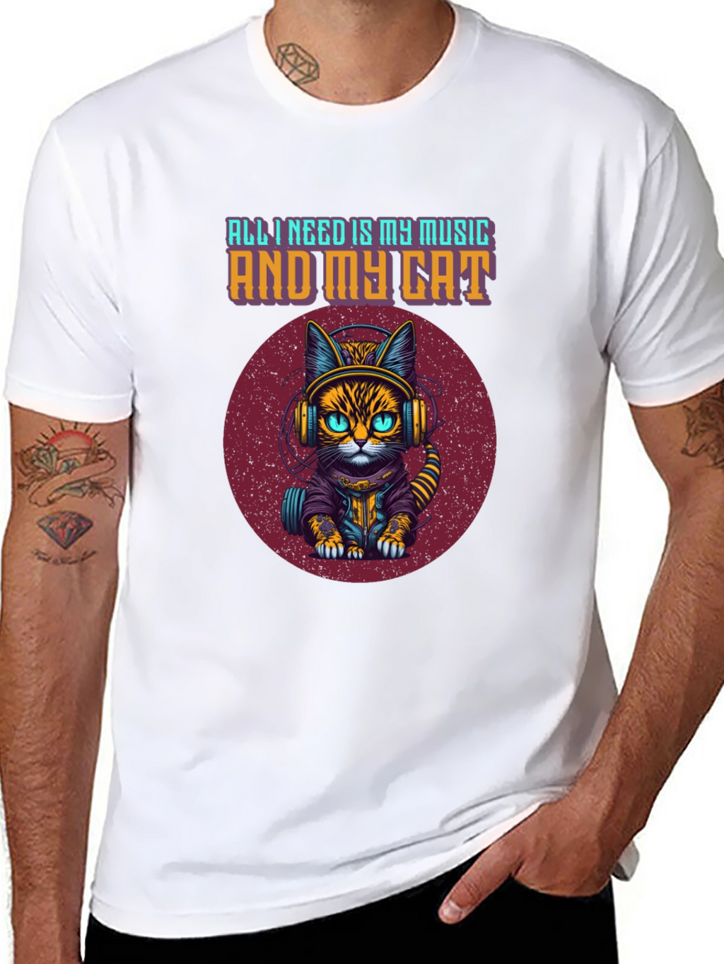 Music & Cat T-Shirt: All I Need Is...