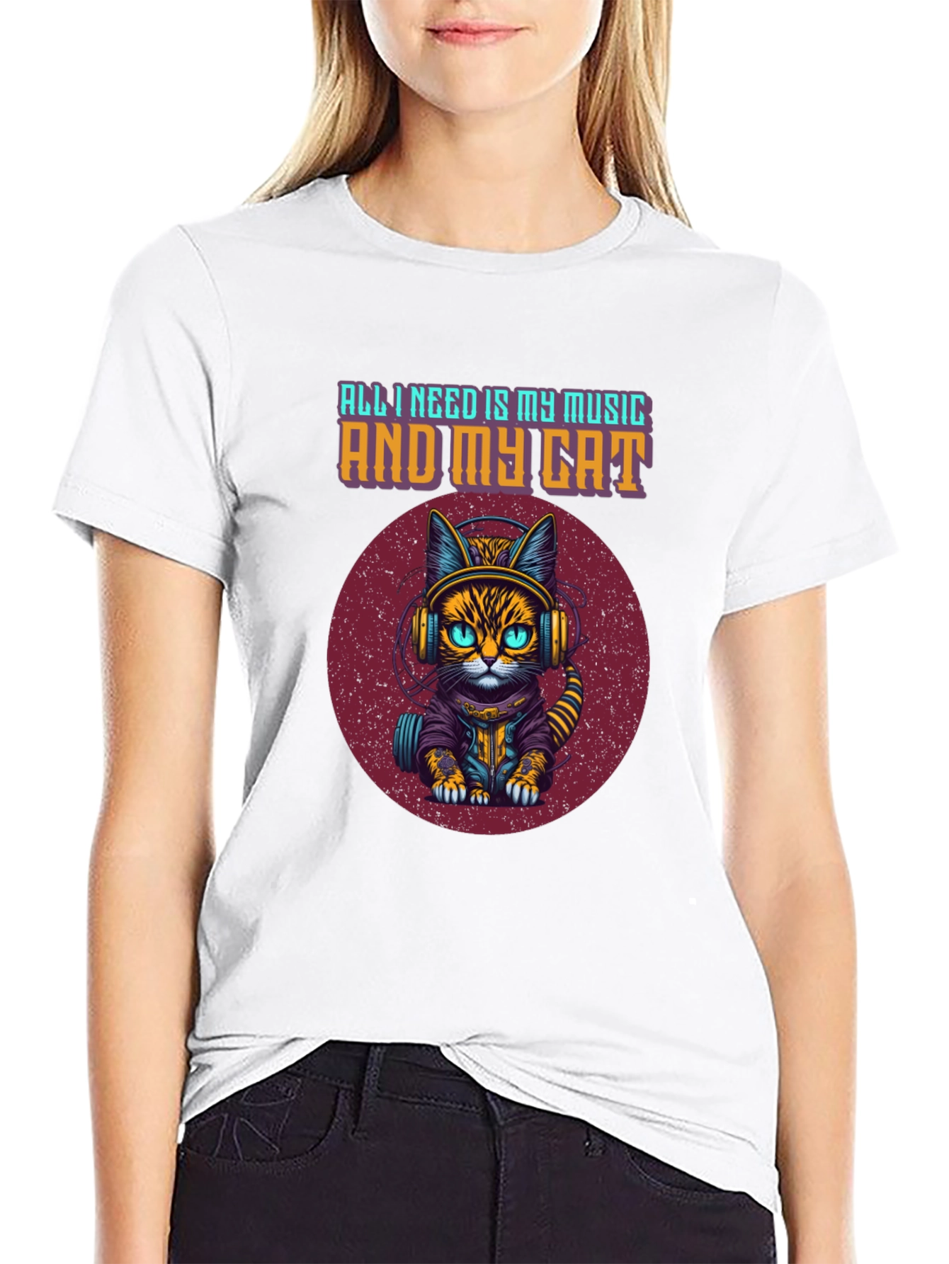 Music & Cat T-Shirt: All I Need Is...