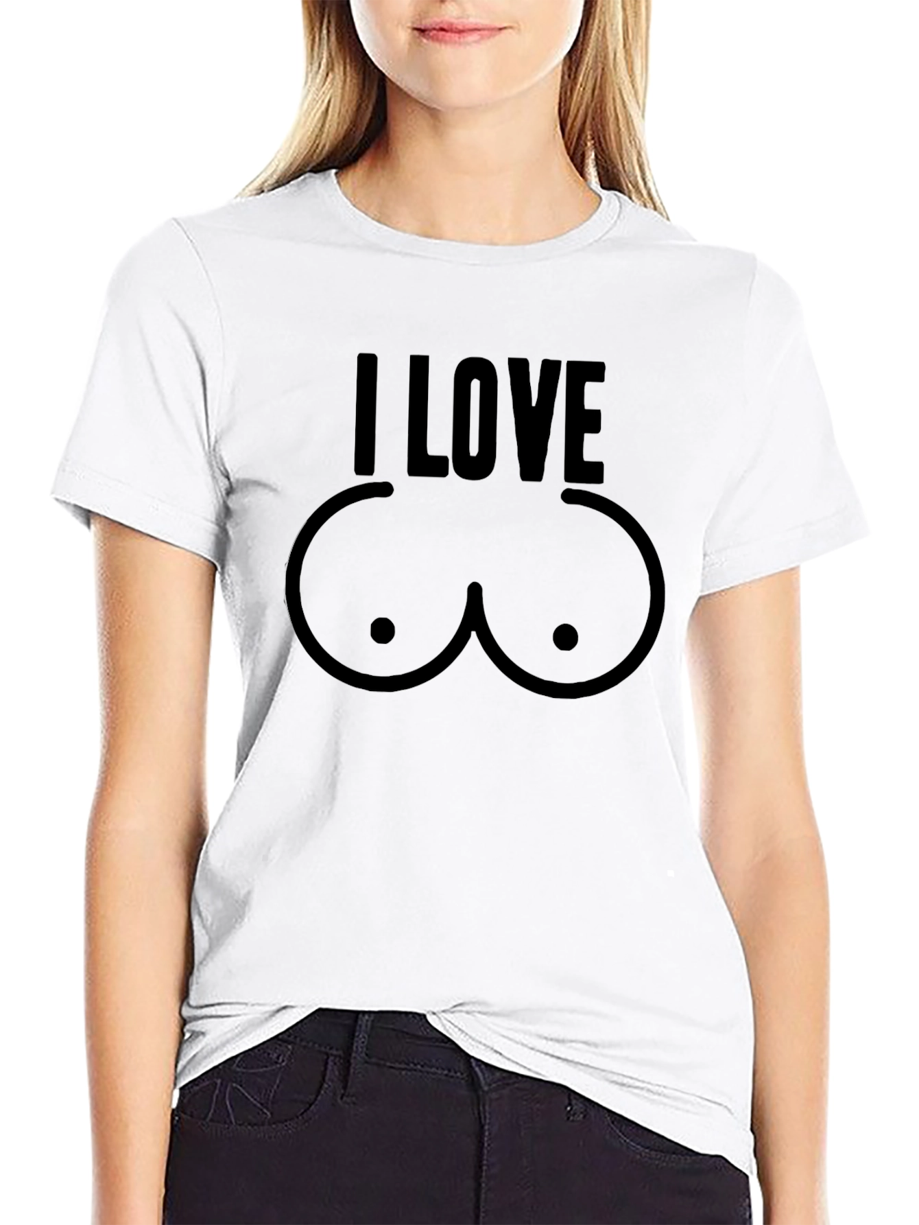I LOVE Boobs T-Shirt Funny Graphic Tee