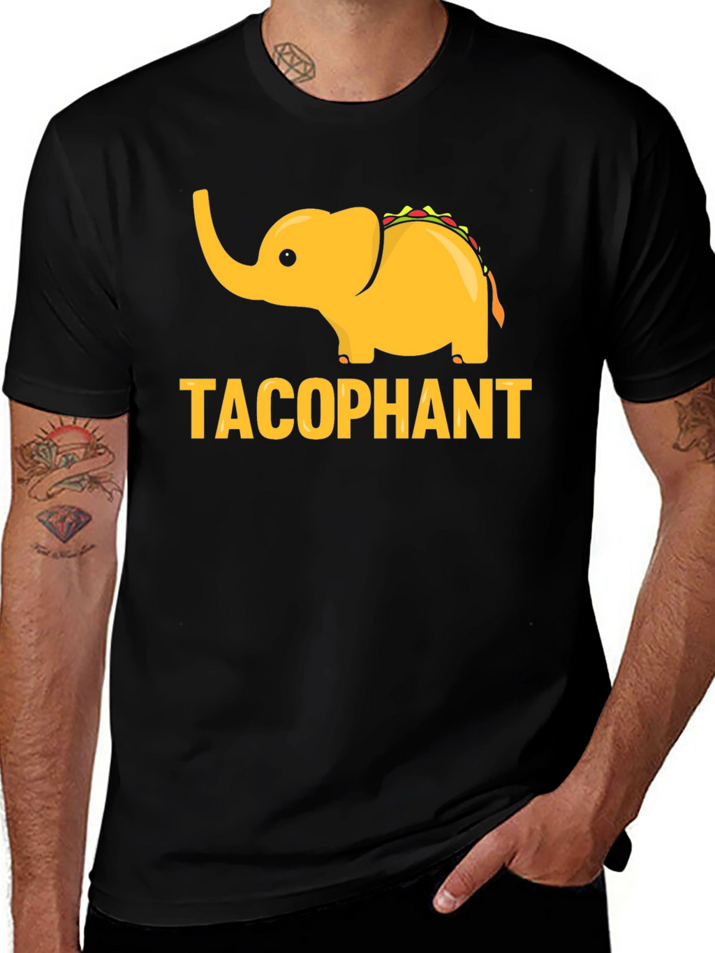 Tacophant Graphic T-Shirt - Funny Elephant Taco Tee