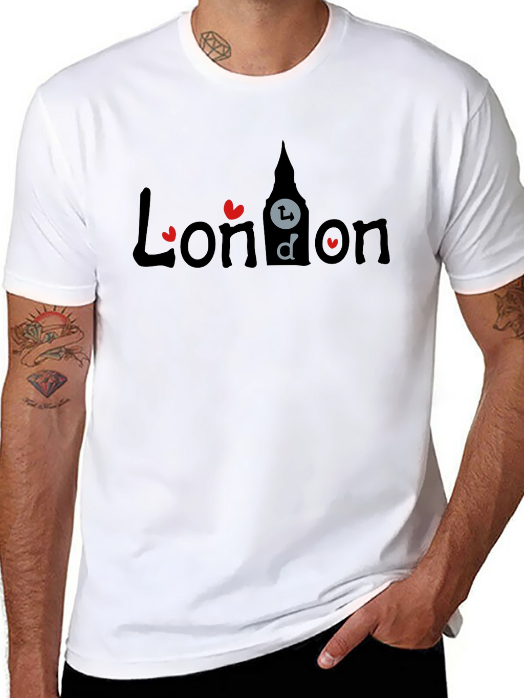 London T-Shirt - Heart Design