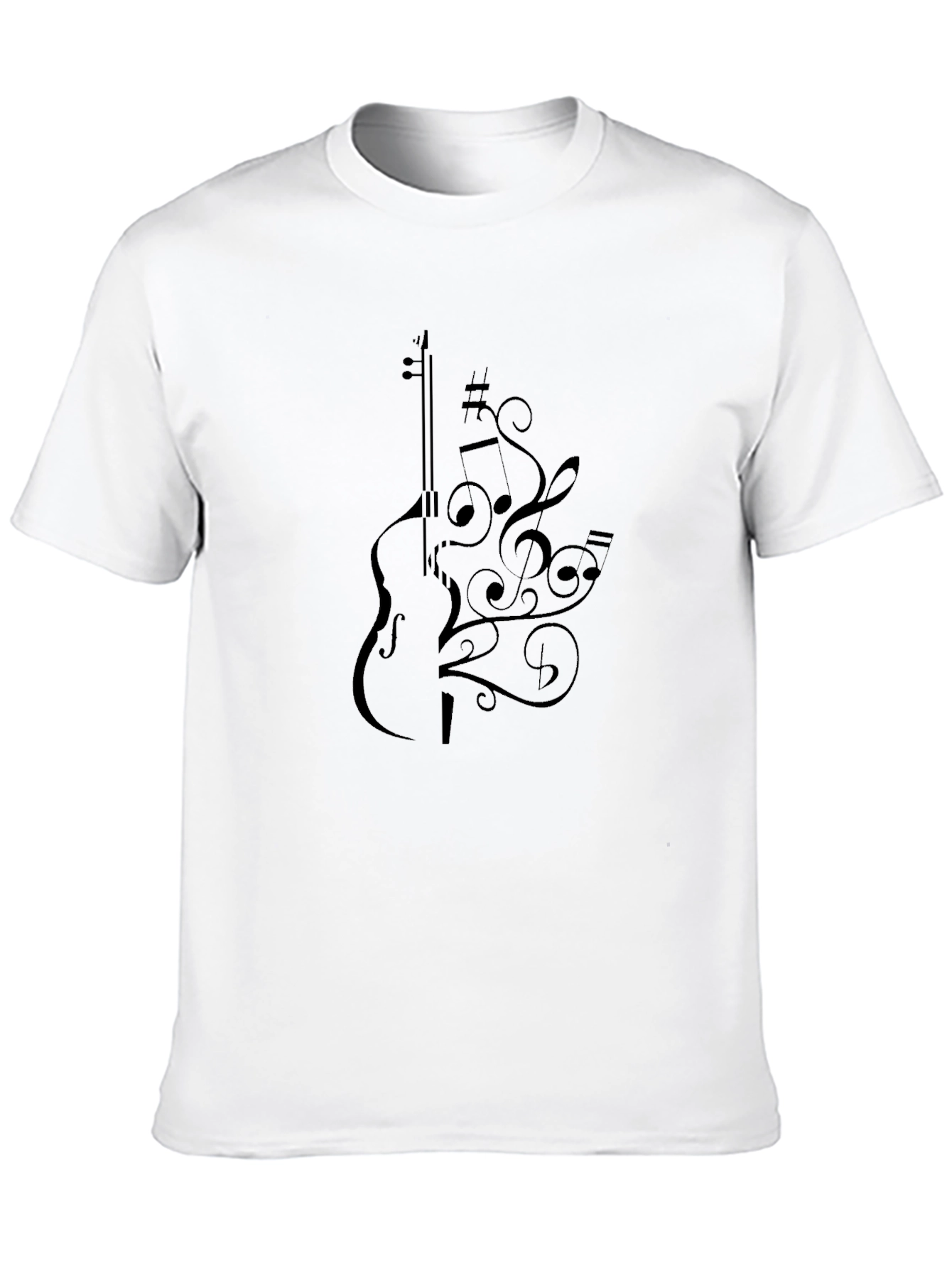 Musical Notes Violin Graphic T-Shirt