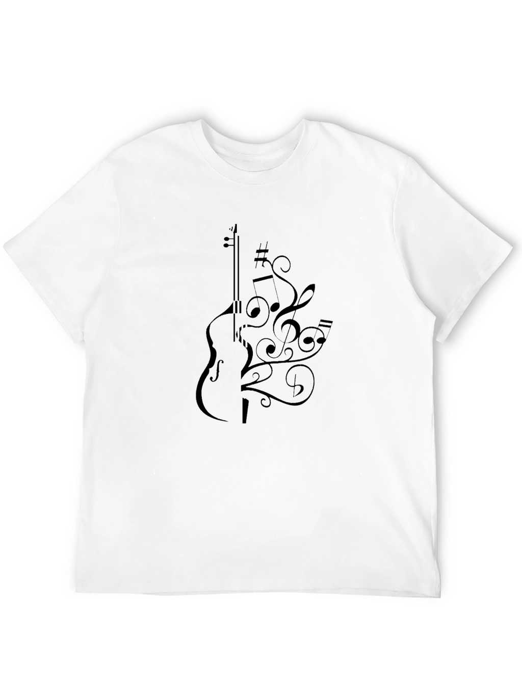 Musical Notes Violin Graphic T-Shirt