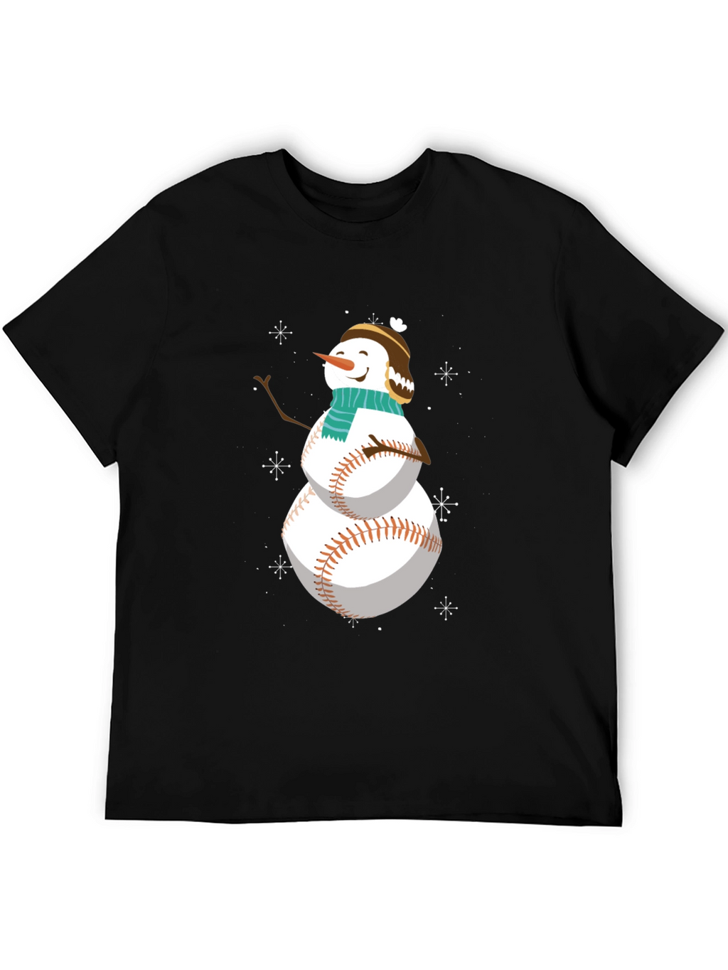 Baseball Snowman Holiday T-Shirt