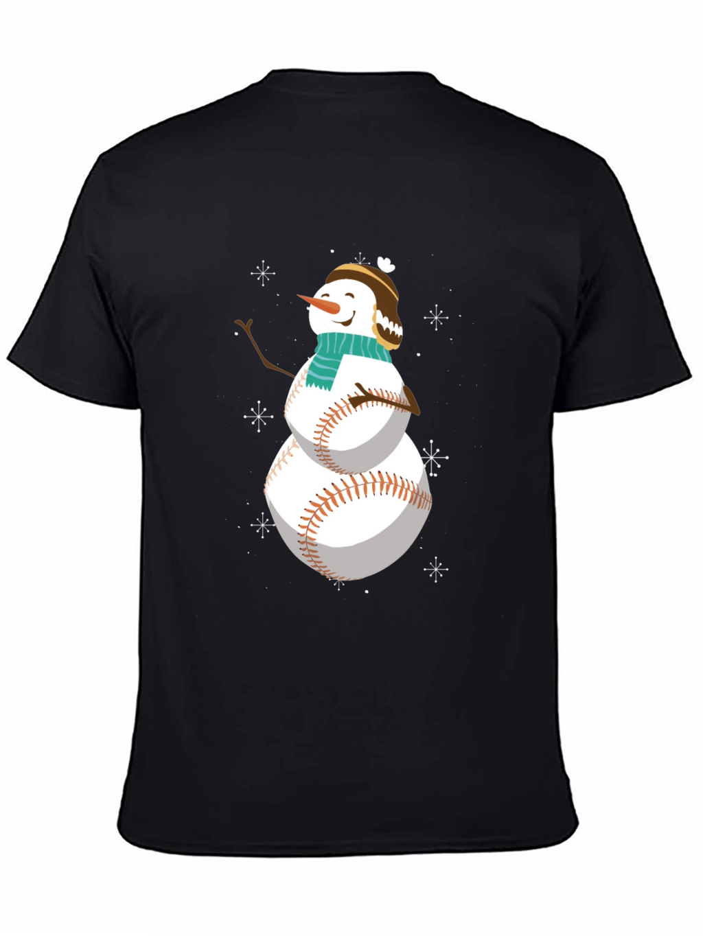 Baseball Snowman Holiday T-Shirt