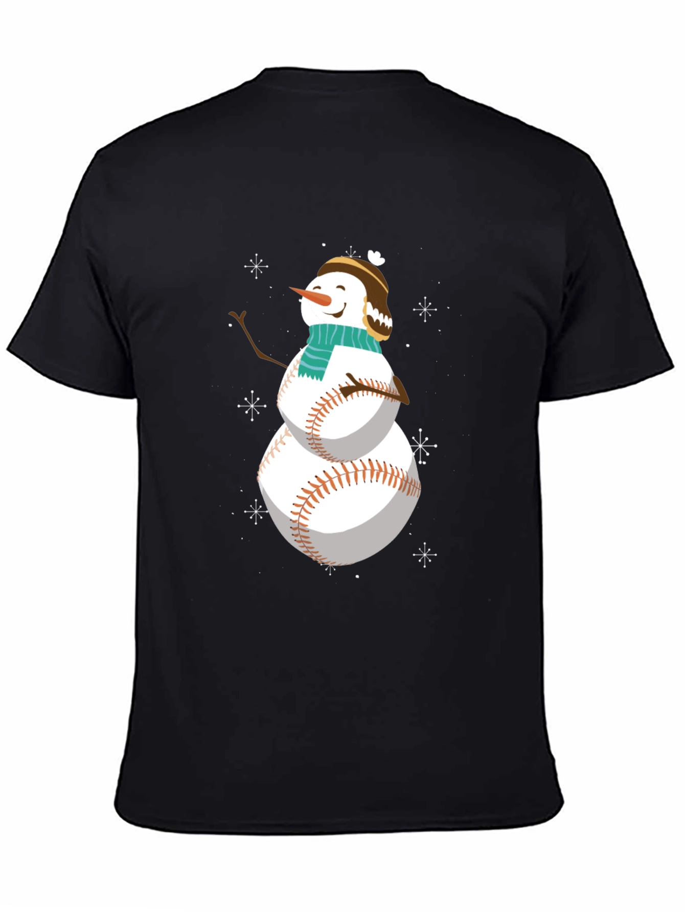 Baseball Snowman Holiday T-Shirt