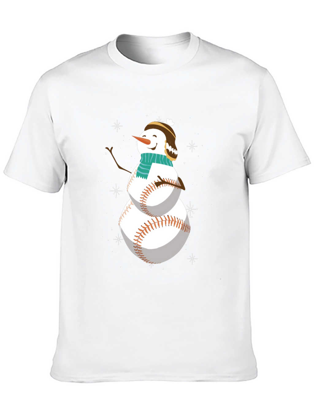 Baseball Snowman Holiday T-Shirt