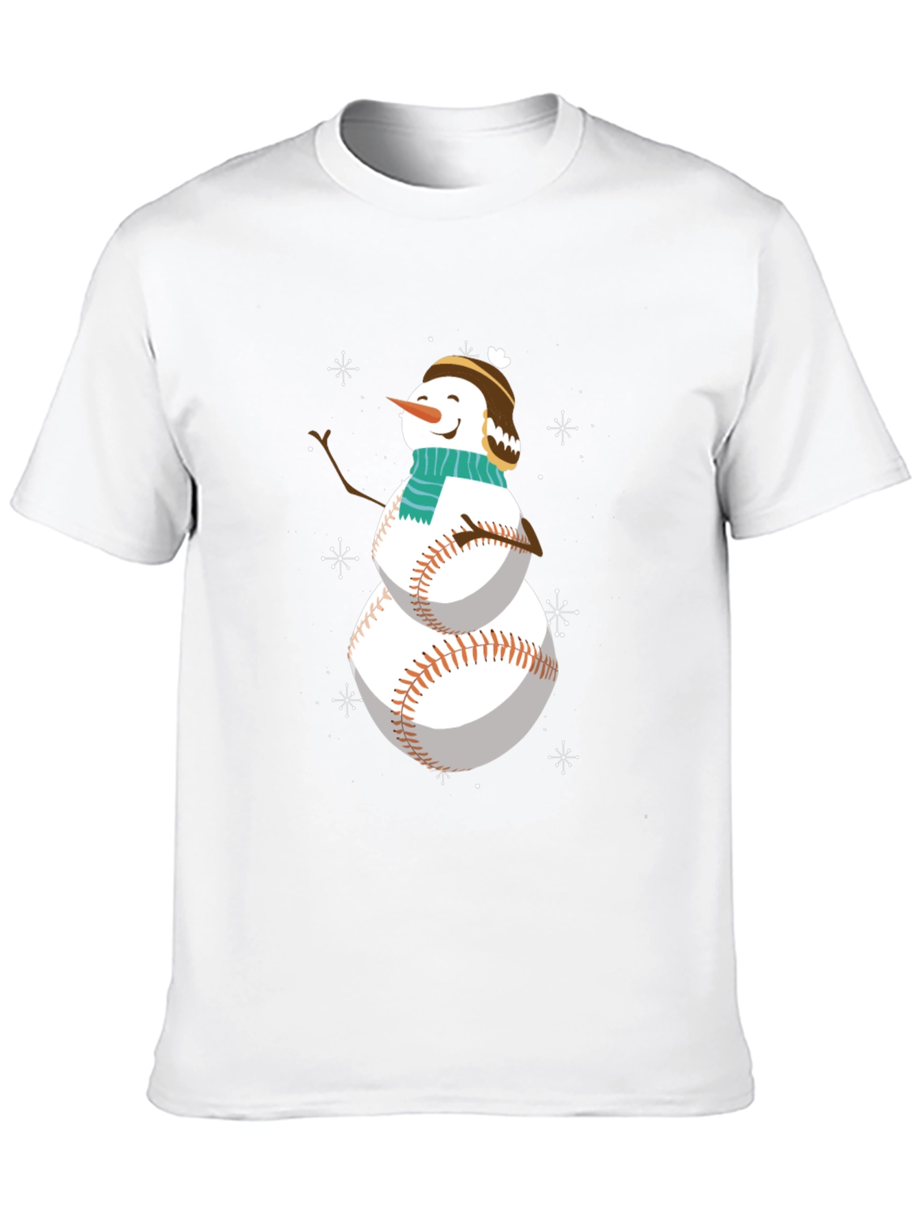 Baseball Snowman Holiday T-Shirt