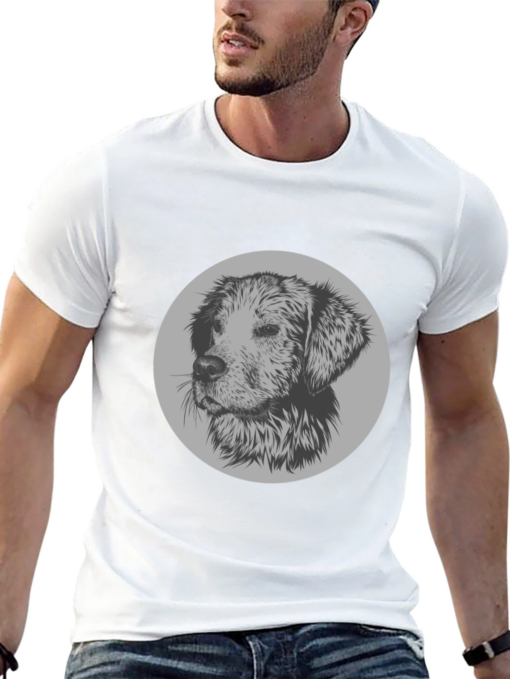 Dog Graphic Print Crew Neck T-Shirt